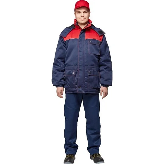 Куртка рабочая зимняя муж з08-КУ,цв. син/крас (р.44-46) 170-176