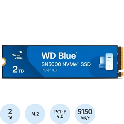 SSD накопитель WD Blue SN5000 2Tb M.2 2280 PCIe4.0x4(WDS200T4B0E)