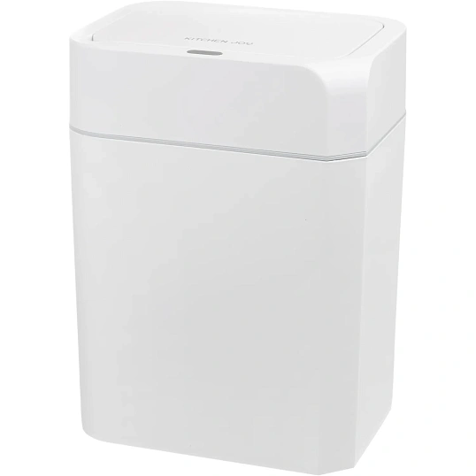 Ведро мусорное Kitchen Joy сенсорное пластиковое белое 12л_KJ-JAH6115