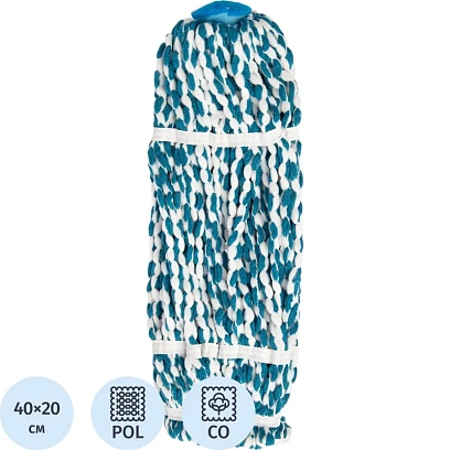 Насадка МОП для швабры TWISTClass с отжимом из хлопка и микрофибр 77161