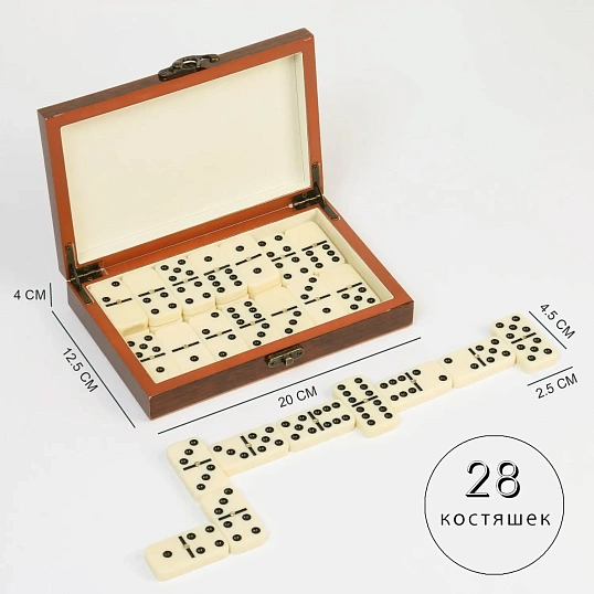 Настольная игра Домино классическое 'Подарочное', 28 штук, 1267610