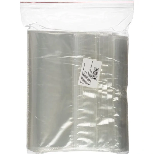 Пакет с замком (Zip Lock) с европодвесом 25 х 35 см, 60 мкм, 100 шт/уп