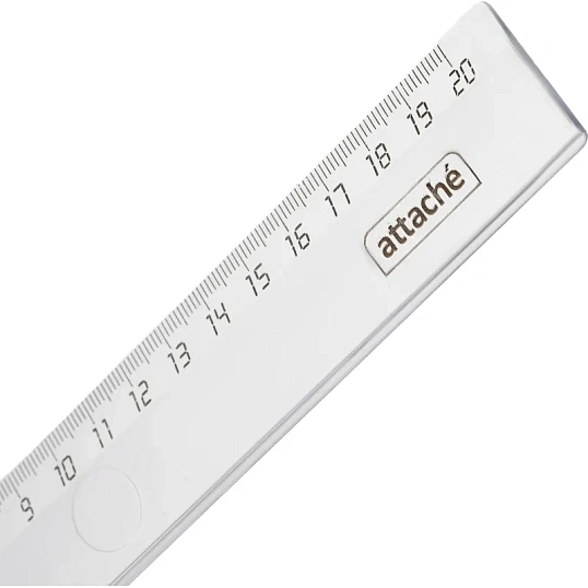 Линейка 20см Attache пластик прозрачный цвет