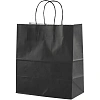Пакет бумажный 240х140х280мм, 80 гр/м2,с кручеными ручками,чёрный,300 шт/уп