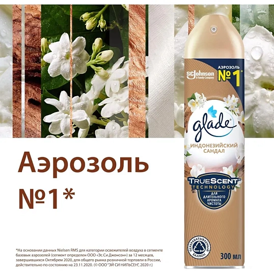 Освежитель воздуха Glade индонезийский сандал 300мл