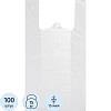 Пакет-майка ПНД, 28+15х54 см, белый, 15 мкм, Комус, 100шт/уп