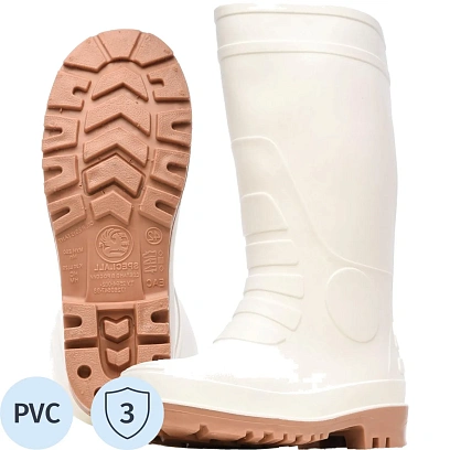 Сапоги ПВХ цв.Белый мод.Worker189/2-00 c МП р.44