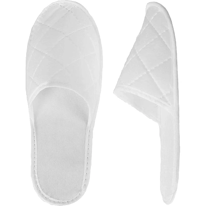 Тапочки одноразовые закрытый мыс белые стеганый спанбонд 100 пар