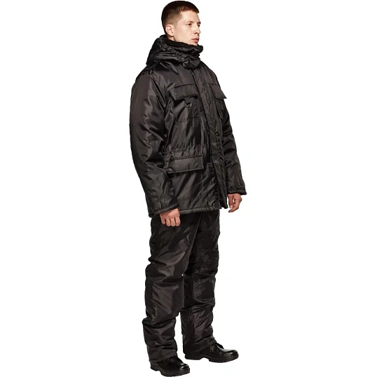 Костюм зимний Охранника с п/к черный (р.60-62) 182-188