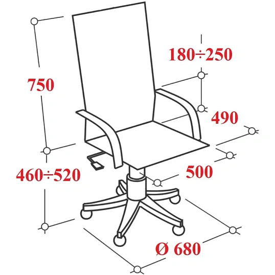 Кресло BN_Fc_EChair-599 MPU кожзам черный, алюминий