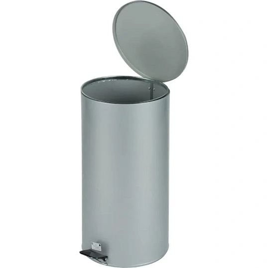 Ведро мусорное с педалью стальное, серое, 300х583мм, объем 40л