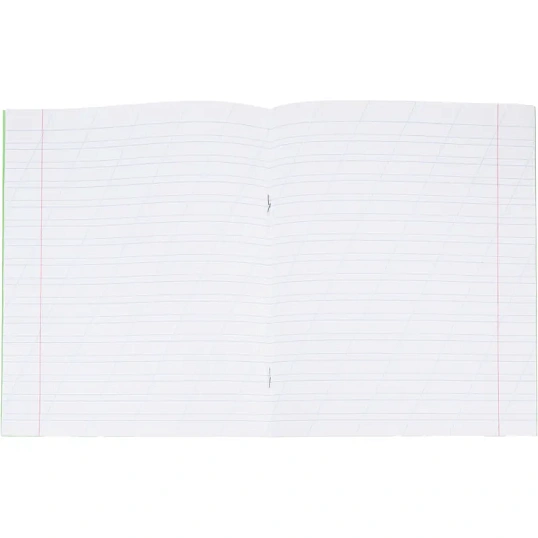Тетрадь в зеленом офсете  12л., косая линия, штука, внутр.блок 100