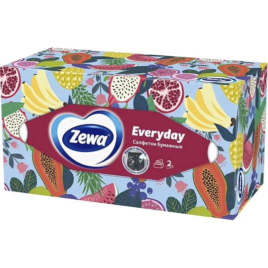 Салфетки косметические ZEWA Everyday 2-сл 250шт/уп 8679