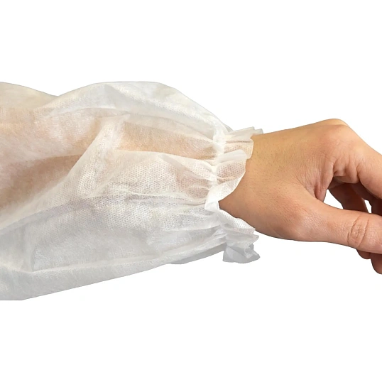 Нарукавники одноразовые, спанбонд, пл.30г, белый, 10 пар в уп., 604-111
