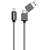 Кабель PERO, DC-07, 1м, Type-C/USB-A to Lightning, 20W, серый