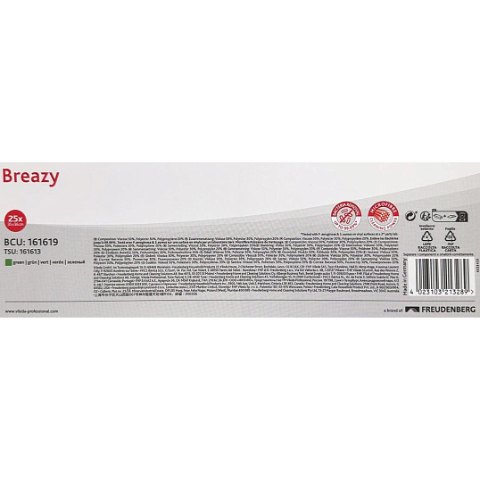 Салфетки хозяйственные Vileda Бризи 36х35см зеленые 25шт/уп 161619