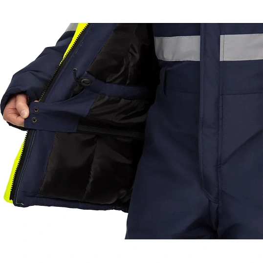 Куртка зимняя мужская зс04-КУ 48-50/182-188 флуоресц.жёлтый/син