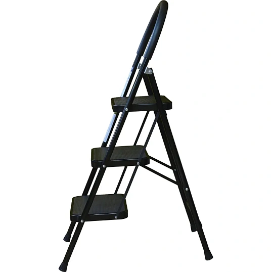 Стремянка Алюмет с широкими ступенями стальная, 3 ступени МСН203