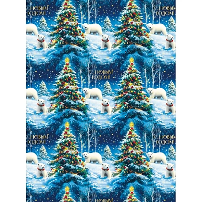 Бумага упаковочная для сувен. продукции с рисунком, 80г/м2 100х70 арт.95221