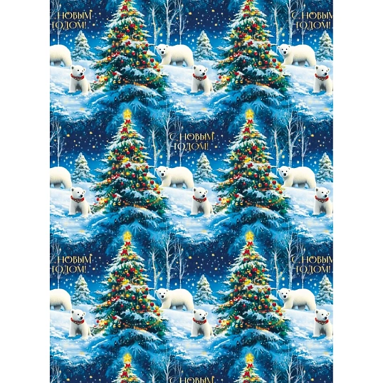 Бумага упаковочная для сувен. продукции с рисунком, 80г/м2 100х70 арт.95221