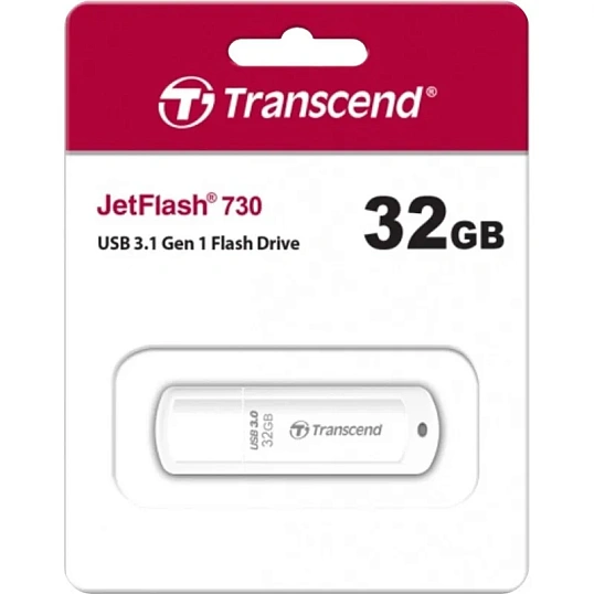 Флеш-память Transcend JetFlash 730, 32Gb, USB 3.1 G1, бел, TS32GJF730