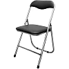 Стул складной  каркас серебр,обивка кожзам черный РС 04