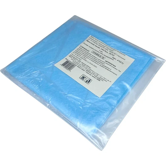 Простыня стерил. 140x70см спанбонд пл.25, голубой, 1шт, 4722/1