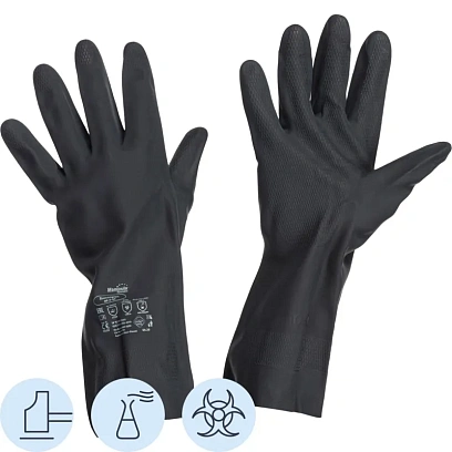 Перчатки защитные неопре/интерло черн ManipulaХИМОПРЕН(NPF09/CG973)р7-7,5