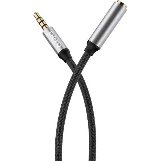 Кабель удлинитель PERO MC-03 JACK 3.5, 2м, Black