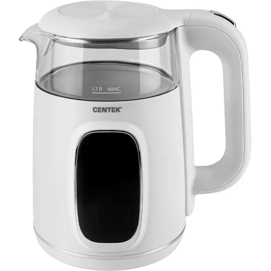 Чайник Centek CT-0052 White 1,7л 2200Вт,2стенки LED-дисплей, 40/80/90/100С