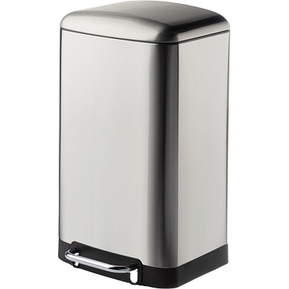 Ведро мусорное с педалью и доводчиком Luscan 30л,матов., прямоуг,нерж сталь
