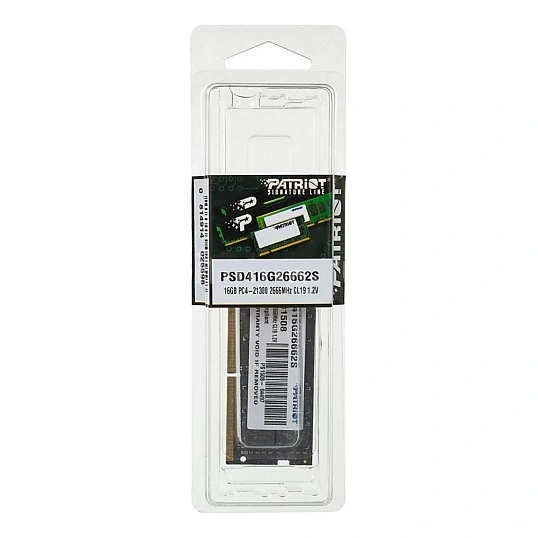Модуль памяти Patriot DDR4 SO-DIMM 16Gb 2666МГц CL19 (PSD416G26662S)