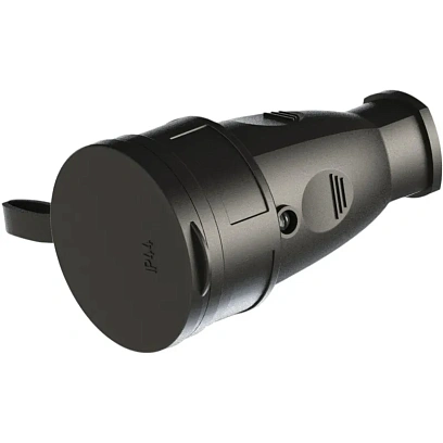Розетка переносная РА16-005, каучук, черная, 16А, IP44, 250В, УХЛ3 