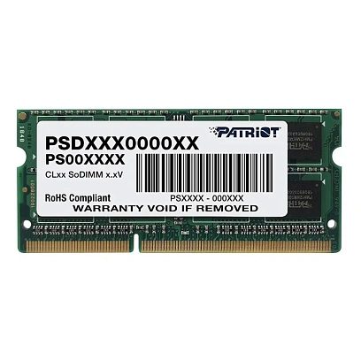 Модуль памяти Patriot SL DDR3 4GB 1600MHz 1.35V SODIMM (PSD34G1600L2S)