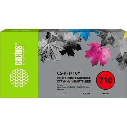 Картридж струйный Cactus CS-PFI710Y жел. для Canon IPF TX-2000/3000/4000
