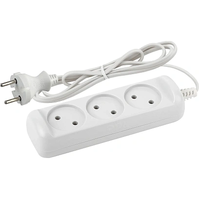 Удлинитель ЭРА, 3 роз/1.5м/2х0.75мм/6А/1300Вт, без заземл, UX-3-1.5m (M)