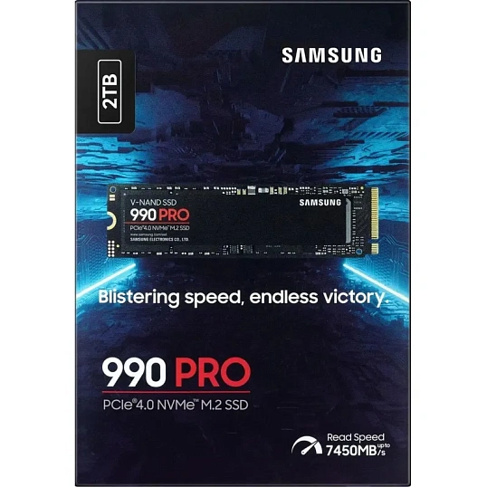 SSD накопительSamsung 990PRO (MZ-V9P2T0BW)2Tb M.2 PCI-E NVMe 2.0 Gen 4.0 x4