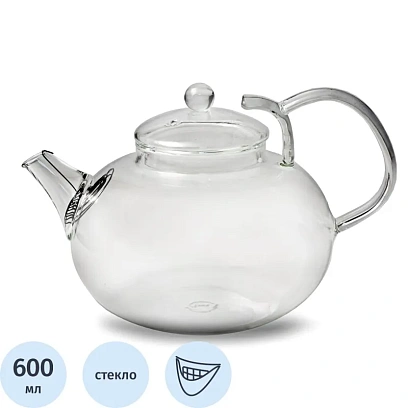 Чайник заварочный 600мл стекл. ИВАН-ЧАЙ (пружина в носике) (TP106)