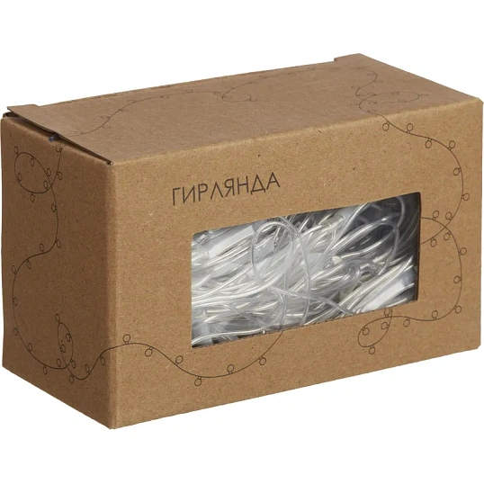 Гирлянда светодиодная  холодный бел, 96LED(1,5х1,5м) прозр пров  IP20