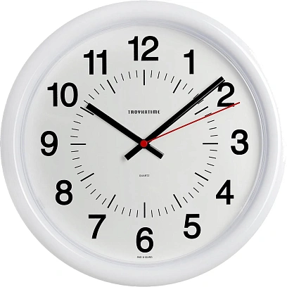 Часы настенные, модель 02, диаметр 245 мм, пластик, белый, 21210211