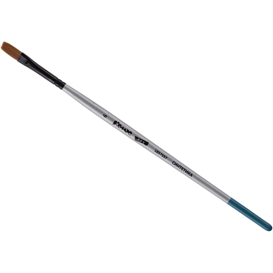 Кисть художественная Комус Арт синтетика мягкая, плоск., №6, короткая ручка