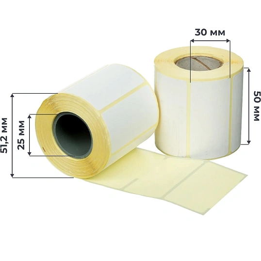 Термоэтикетки ЭКО 50х30, 400шт/рул, вт.25,84рул/уп(КТ)