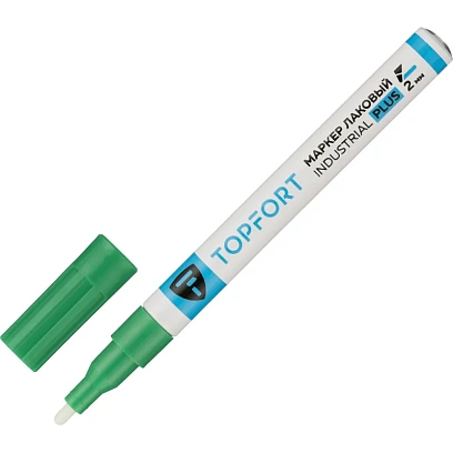 Маркер лаковый TOPFORT Industrial Plus 2 мм зеленый