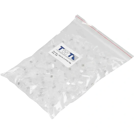 Коннектор TWT TWT-PL12-6P4C/100 RJ12 д/кабеля 4-ех контактный, 100шт/уп