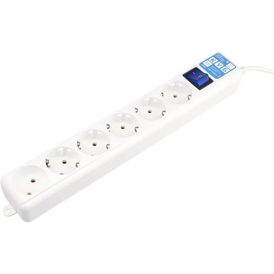 Сетевой фильтр Power Cube PRO, 5.0 м белый 16А/3,5кВт(SPL(5+1)-16B-P-5М)