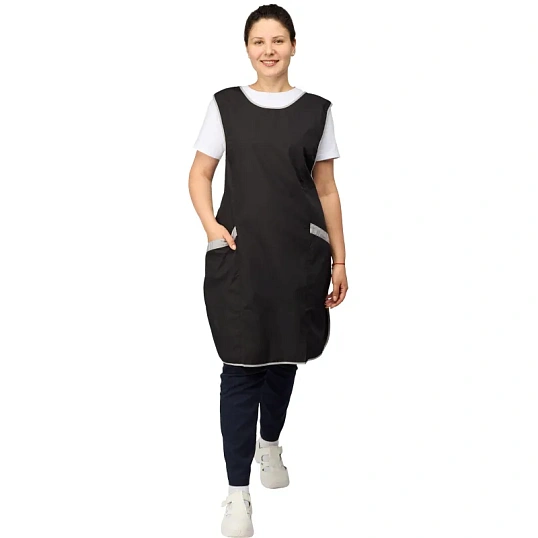 Фартук сарафан Маркет Мастер  цвет черный/серый