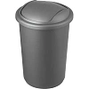 Ведро мусорное 12л пластик, серый металлик с крышкой-вертушкой