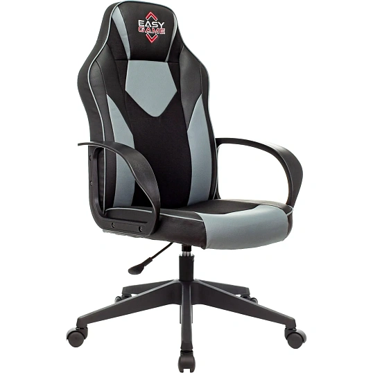 Кресло VB_Echair Easy Game-905 TPU кожзам черный/серый пластик