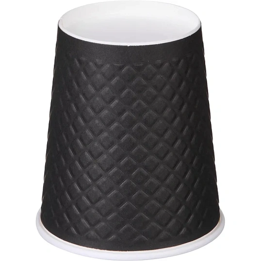 Стакан одноразовый бум двухслойный d-80мм 250мл Waffle Black (25шт/уп)