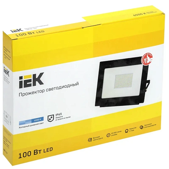 Прожектор светодиодный СДО 06-100 6500К IP65 черн. ИЭК LPDO601-100-65-K02